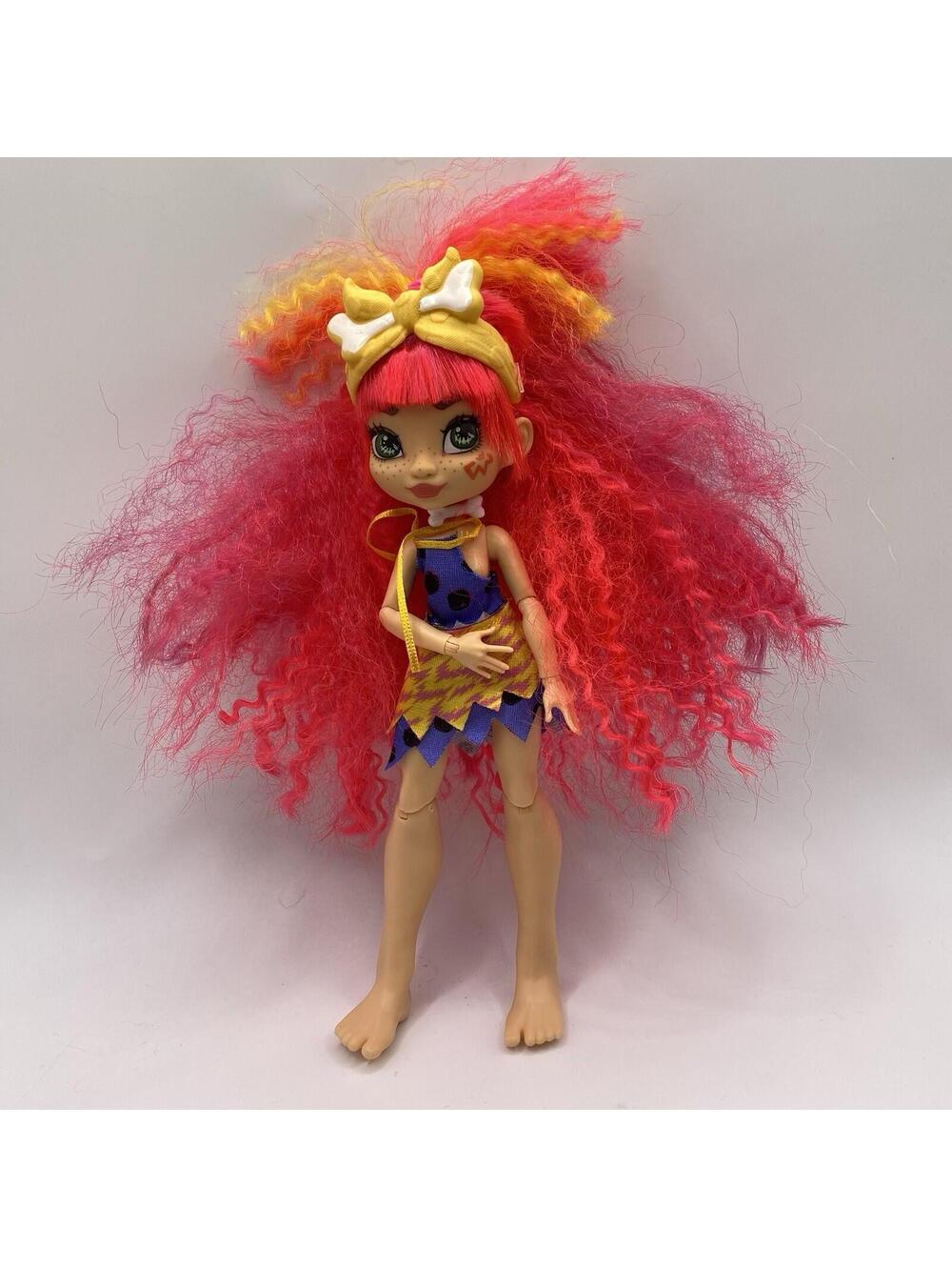 Cave Club Emberly Doll Pink Hair- Poseable Prehistoric  Doll B9